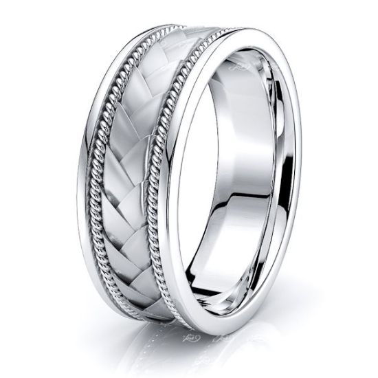 Zachary Hand Woven Mens Wedding Band