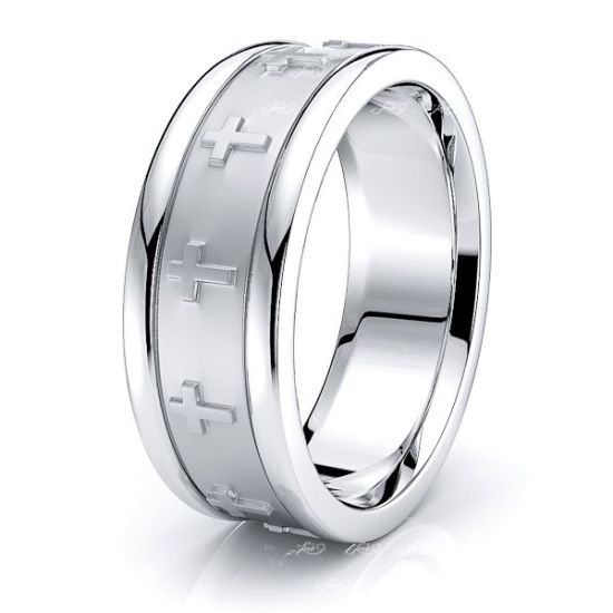 Adrian Religious Handmade Mens Wedding Band