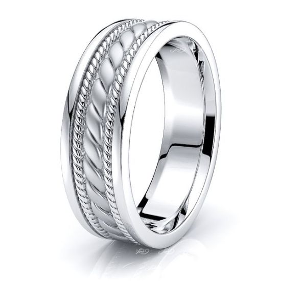Emmett Hand Woven Mens Wedding Band