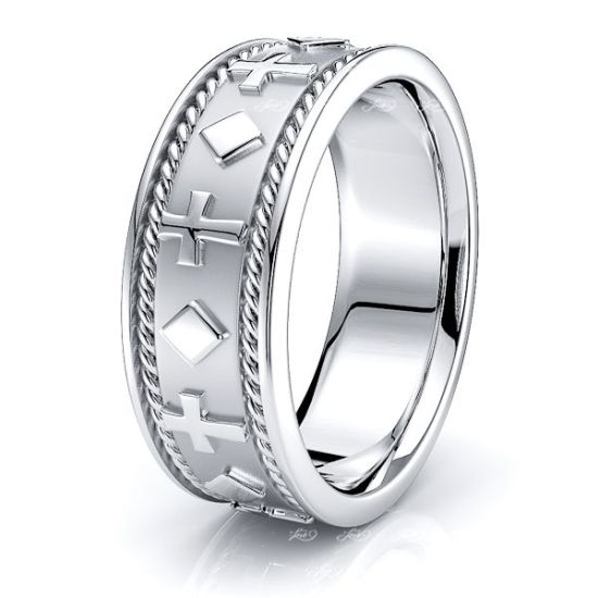 Thaddeus Religious Hand Woven Mens Wedding Ring