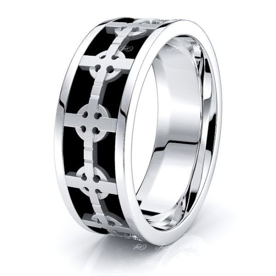 Ezekiel Celtic Cross Mens Wedding Band