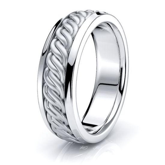 Atlas Hand Woven Mens Wedding Band