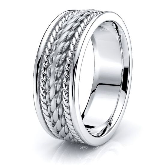 Cohen Hand Woven Mens Wedding Band