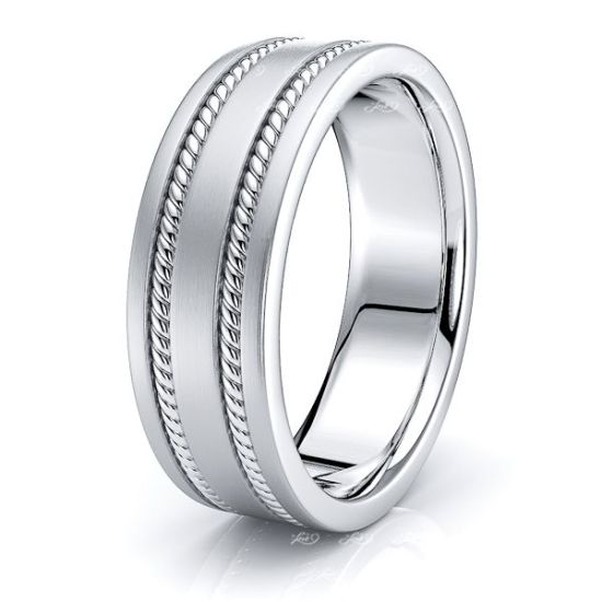 Lucius Mens Hand Braided Wedding Ring
