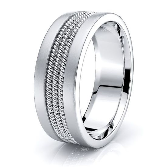 Desmond Hand Woven Mens Wedding Band