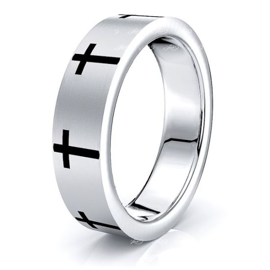 Solid 6mm Religious Mens Wedding Band