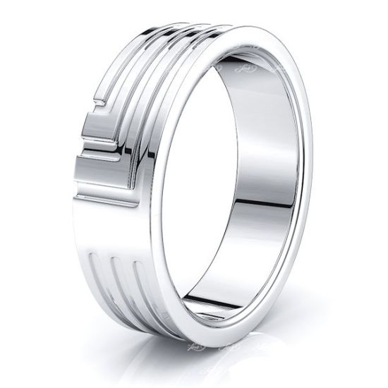 Cosmo Solid 7mm Mens Wedding Ring