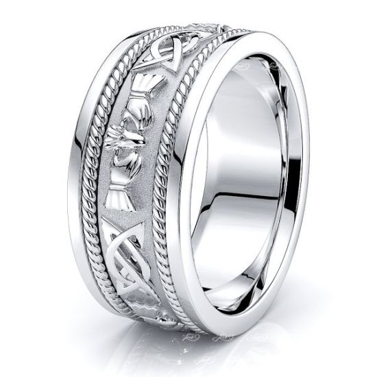 Brendan Claddagh Mens Celtic Wedding Ring