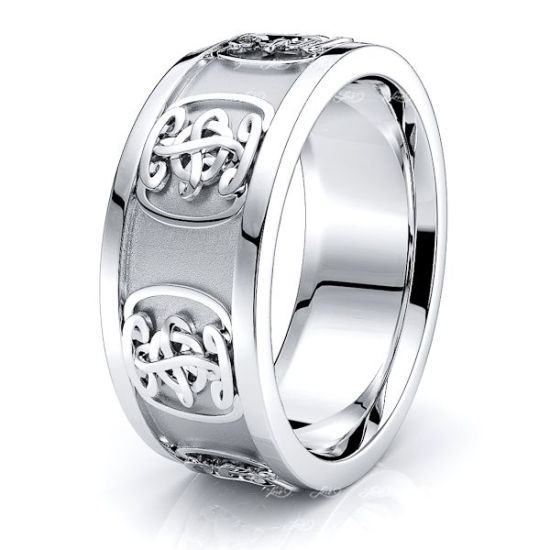 Aislin Celtic Symbol Mens Wedding Band