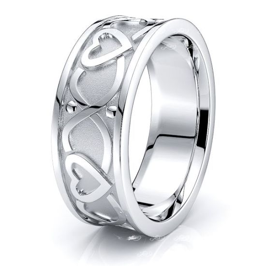 Finn Heart Mens Celtic Wedding Band