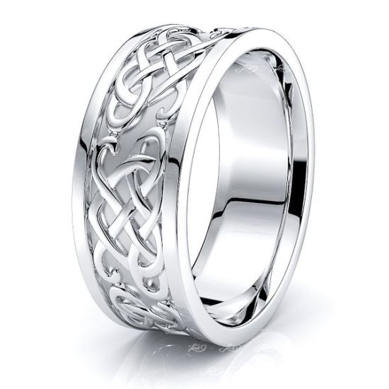 Aednat Heart Mens Celtic Wedding Band