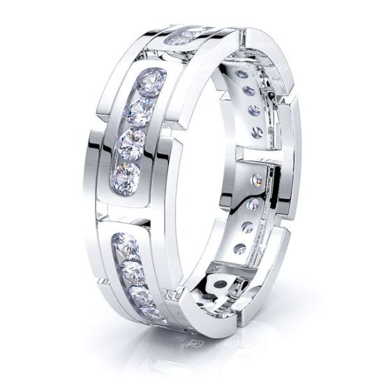 Rose Mens Diamond Wedding Band