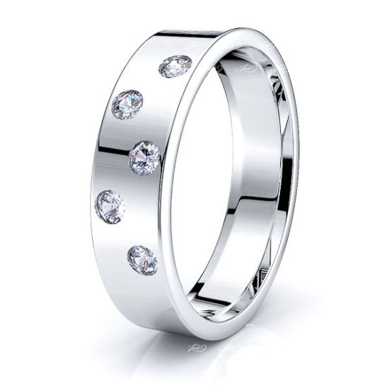 Pearl Mens Diamond Wedding Band