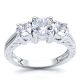 Kansas City Three Stone Engagement Ring