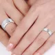 0.15 Carat Single Step Edge 7mm His and 5mm Hers Wedding Band Set