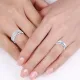 0.80 Carat Wavy Shaped Edge 7mm His and Hers Diamond Wedding Ring Set