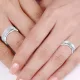 0.80 Carat Wavy Shaped Edge 7mm His and Hers Diamond Wedding Ring Set
