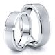 0.05 Carat Modern Design 6mm His and Hers Diamond Wedding Ring Set