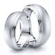 7mm Double Step Edge Matching His and Hers Wedding Band Set