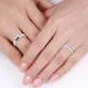 0.40 Carat 4mm Beveled Edge His and Hers Diamond Wedding Band Set