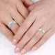 0.10 Carat Fashionable 7mm His and 5mm Hers Diamond Wedding Ring Set