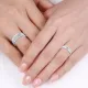 0.50 Carat Elegant Carved 6mm His and 4mm Hers Diamond Wedding Ring Set