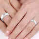 5mm Triple Diagonal Cut Matching His and Hers Wedding Band Set