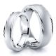 Diagonal Cut Edge Matching 7mm His and 5mm Hers Wedding Ring Set