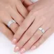 0.15 Carat Princess Cut Flat 6mm His and Hers Diamond Wedding Band