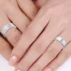 0.15 Carat Princess Cut Flat 6mm His and Hers Diamond Wedding Band