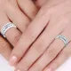 0.24 Carat 6mm Heart Design His and Hers Diamond Wedding Band Set
