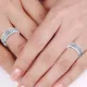 Inifinite Angular Design 7mm His and 5mm Hers Wedding Band Set