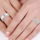 Grooved Basic Matching 7mm His and 5mm Hers Wedding Ring Set