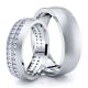1.20 Carat 6mm Designer Modern His and Hers Diamond Wedding Band Set