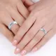 0.05 Carat Statement Piece 6mm His and Hers Diamond Wedding Ring Set