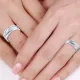 Sleek Fancy Matching 7mm His and 5mm Hers Wedding Band Set