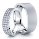 0.63 Carat Exquisite Flat 7mm His and 5mm Hers Diamond Wedding Ring Set