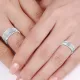 0.60 Carat Fancy Unique 7mm His and 5mm Hers Diamond Wedding Band Set