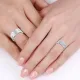 0.20 Carat Whimsical Design 7mm His and Hers Diamond Wedding Band Set