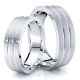 0.05 Carat Popular Classic 6mm His and Hers Diamond Wedding Band Set