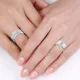 0.08 Carat Channel Set 8mm His and Hers Diamond Wedding Ring Set