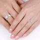 0.09 Carat Zig-Zag Design 6mm His and Hers Diamond Wedding Ring Set