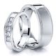 0.25 Carat Popular Classic 7mm His and 5mm Hers Diamond Wedding Band Set