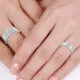 0.15 Carat Flat Modern 6mm His and 4mm Hers Diamond Wedding Ring Set