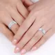 0.06 Carat Chic Classic 6mm His and Hers Diamond Wedding Ring Set