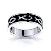 Atticus Jesus Fish Motif Mens Wedding Band