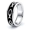 Atticus Jesus Fish Motif Mens Wedding Band