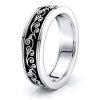 Ayla Solid 6.5mm Floral Mens Wedding Ring