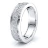 Solid 6.5mm Antique Floral Mens Wedding Band