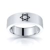 Quinn Solid 7mm Star Mens Wedding Band